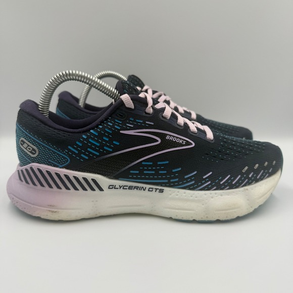 Brooks Shoes - Brooks Glycerin GTS 20 Womens Size 7.5 Running Shoes 1203701B499 Black Pink Blue